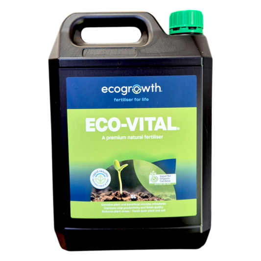 EcoGrowth Eco Vital 5L kelp and fish liquid fertiliser – 90% more nutrient efficient than standard fertilisers