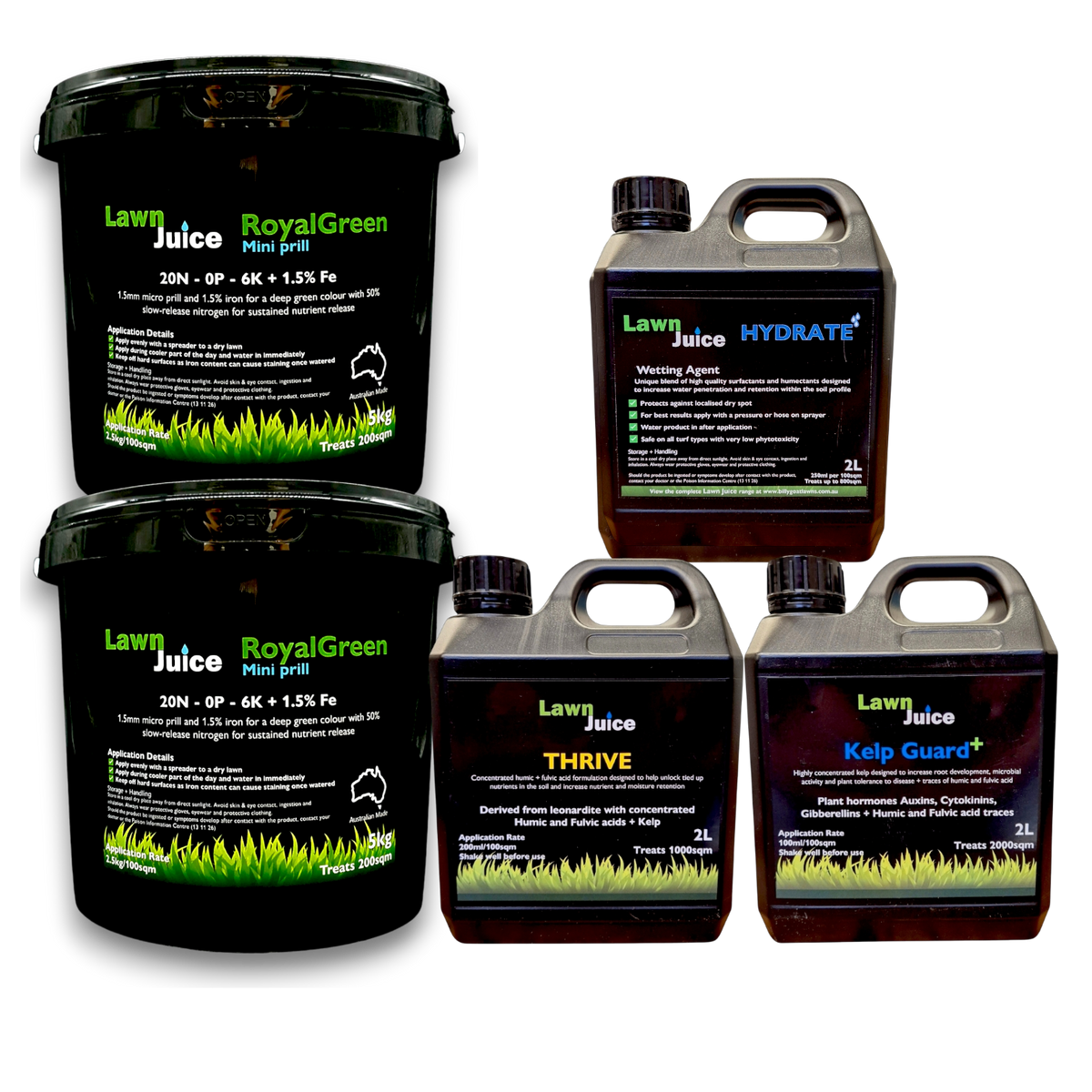 Lawn Rejuvenation Bundle large size – full product set for lawn recovery up to 400m²
