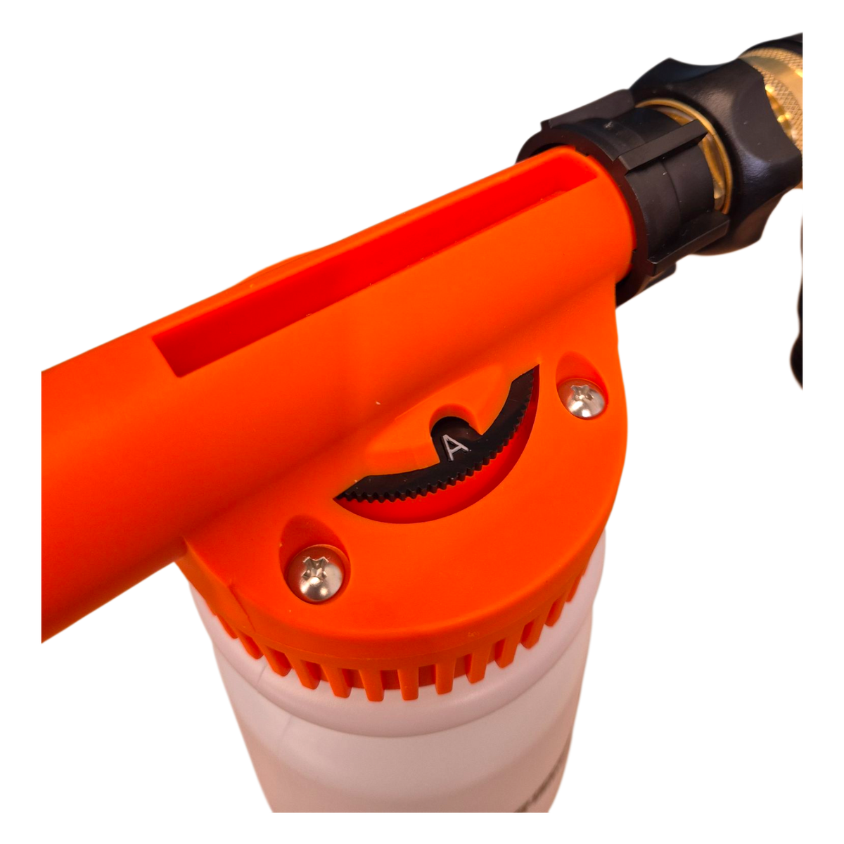 Mighty Goat Lawns 2L orange hose-on sprayer for larger lawn fertiliser applications
