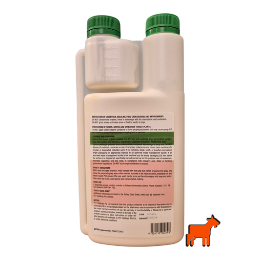 Propyzamide 500 herbicide label showing application rates and directions for use