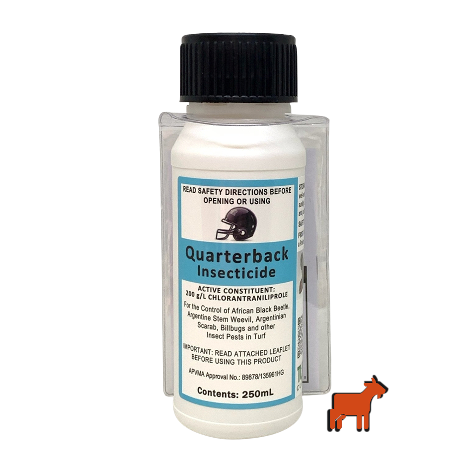 Quarterback Insecticide 250ml bottle – Chlorantraniliprole systemic lawn insecticide