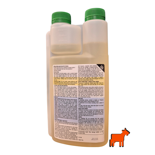 Back view of Zeus insecticide packaging for lawn and turf pest control