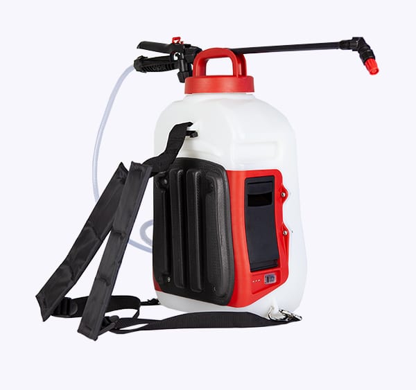 Solo 414Li backpack sprayer rear view showing padded shoulder straps and battery compartment