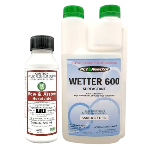 Bow & Arrow + Wetter 600 Bundle | Bindii, Clover & Broadleaf Weed Killer