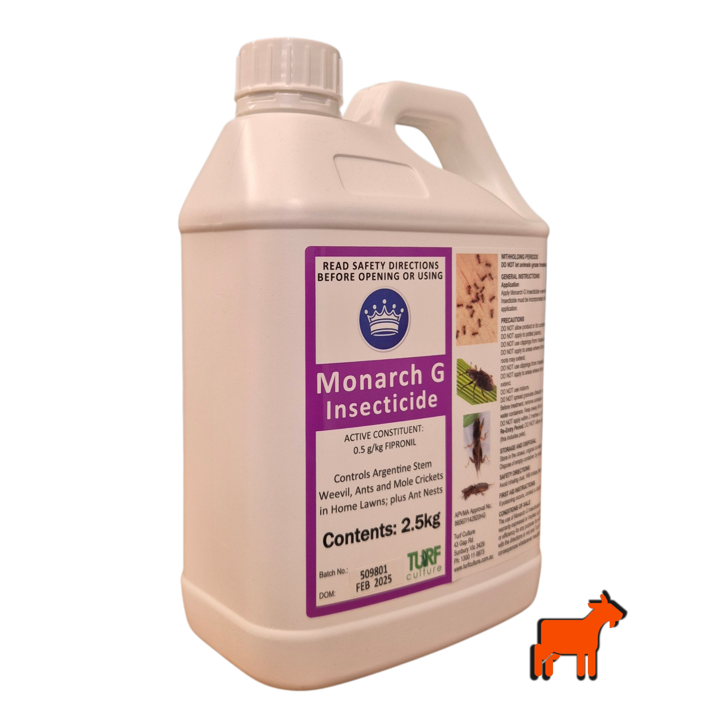Monarch G Granular Insecticide 2.5kg | Mole Cricket & Ant Control for Lawns