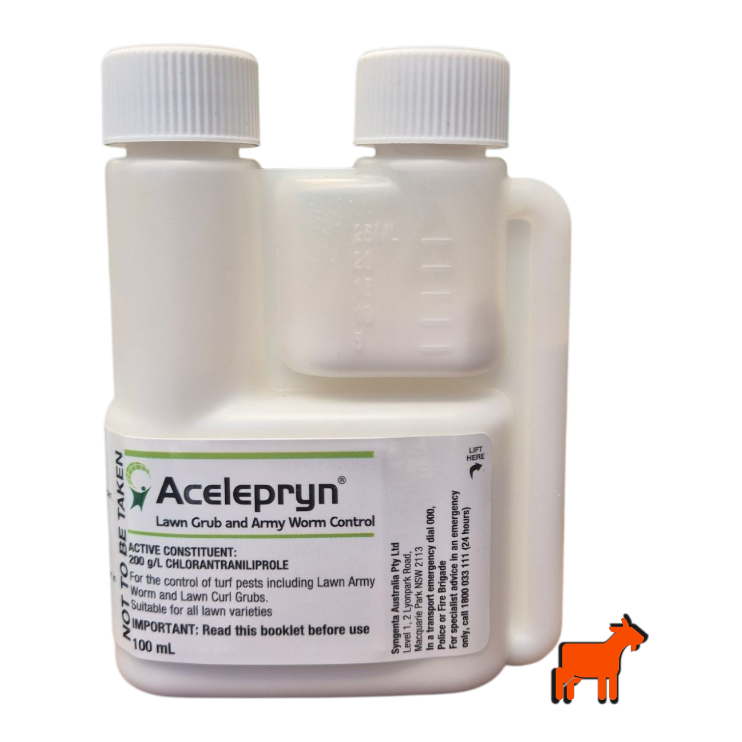 Acelepryn Liquid 100ml Chlorantraniliprole insecticide by Syngenta for 6-month lawn grub and armyworm control