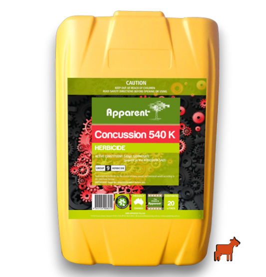Apparent Concussion 540g/L glyphosate 20L drum – non-selective systemic weed killer