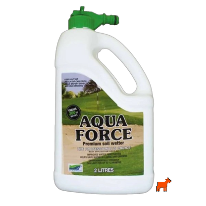 Aqua Force 2L concentrated wetting agent for dry patch prevention and hydrophobic soil treatment in Australian lawns