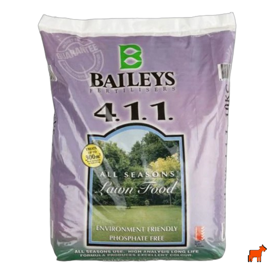 Baileys 4.1.1 phosphate-free lawn fertiliser bag – dual nitrogen formula for winter and year-round lawn care