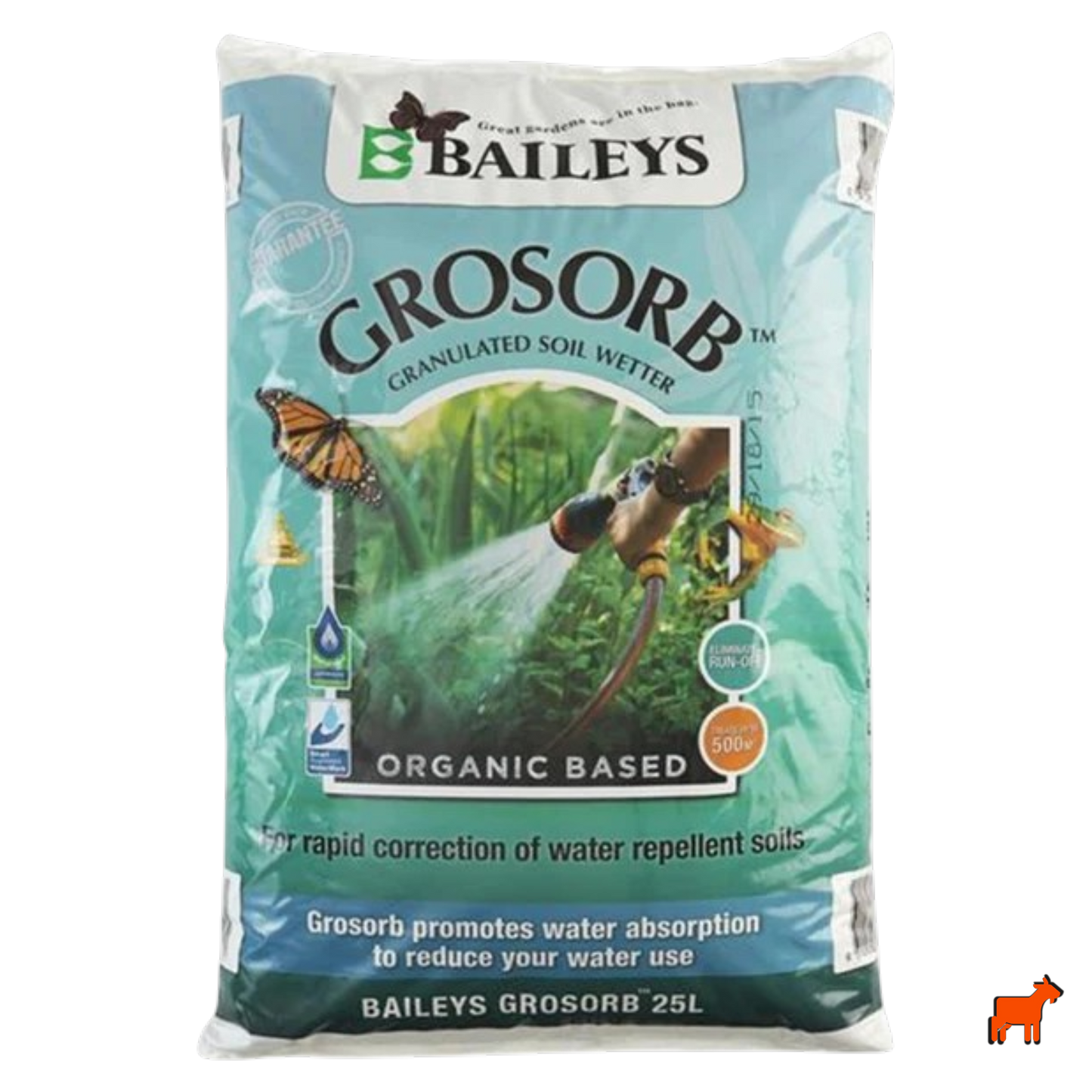 Baileys Grosorb 25L granular soil wetting agent for correcting hydrophobic and water-repellent soil conditions