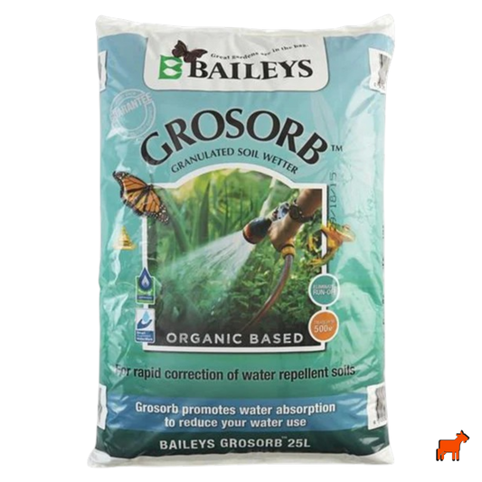 Baileys Grosorb 25L granular soil wetting agent for correcting hydrophobic and water-repellent soil conditions