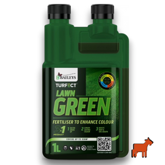 Baileys Lawn Green 1L liquid iron fertiliser – 6.4%Fe, no nitrogen for deep green lawn colour without excessive growth