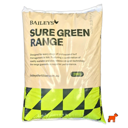 Baileys SureGreen Gold 20kg granular fertiliser with high Iron content