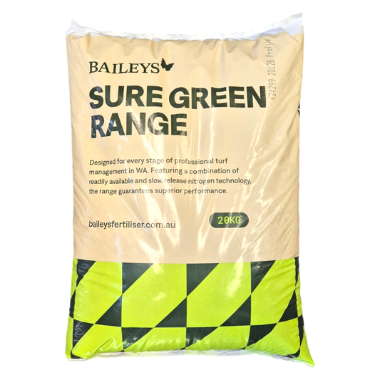 Baileys SureGreen Profile 20kg mini-prill granular fertiliser for couch, TifTuf and fine-cut Australian lawns