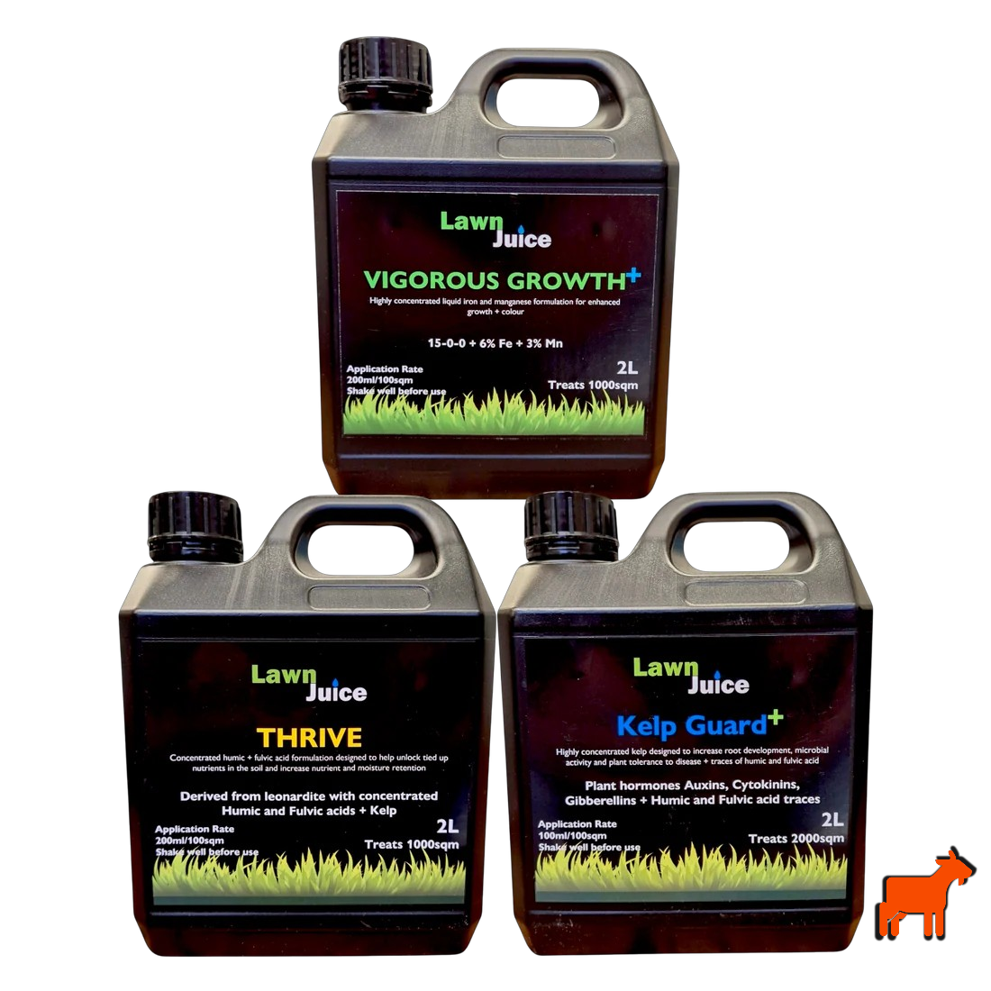 Lawn Juice Liquids Bundle 2L – Kelp Guard, Thrive and Vigorous Growth liquid fertiliser