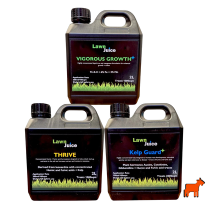 Lawn Juice Liquids Bundle 2L – Kelp Guard, Thrive and Vigorous Growth liquid fertiliser