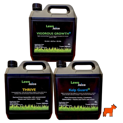 Lawn Juice Liquids Bundle 4L with hose-on sprayer – liquid lawn care bundle Australia