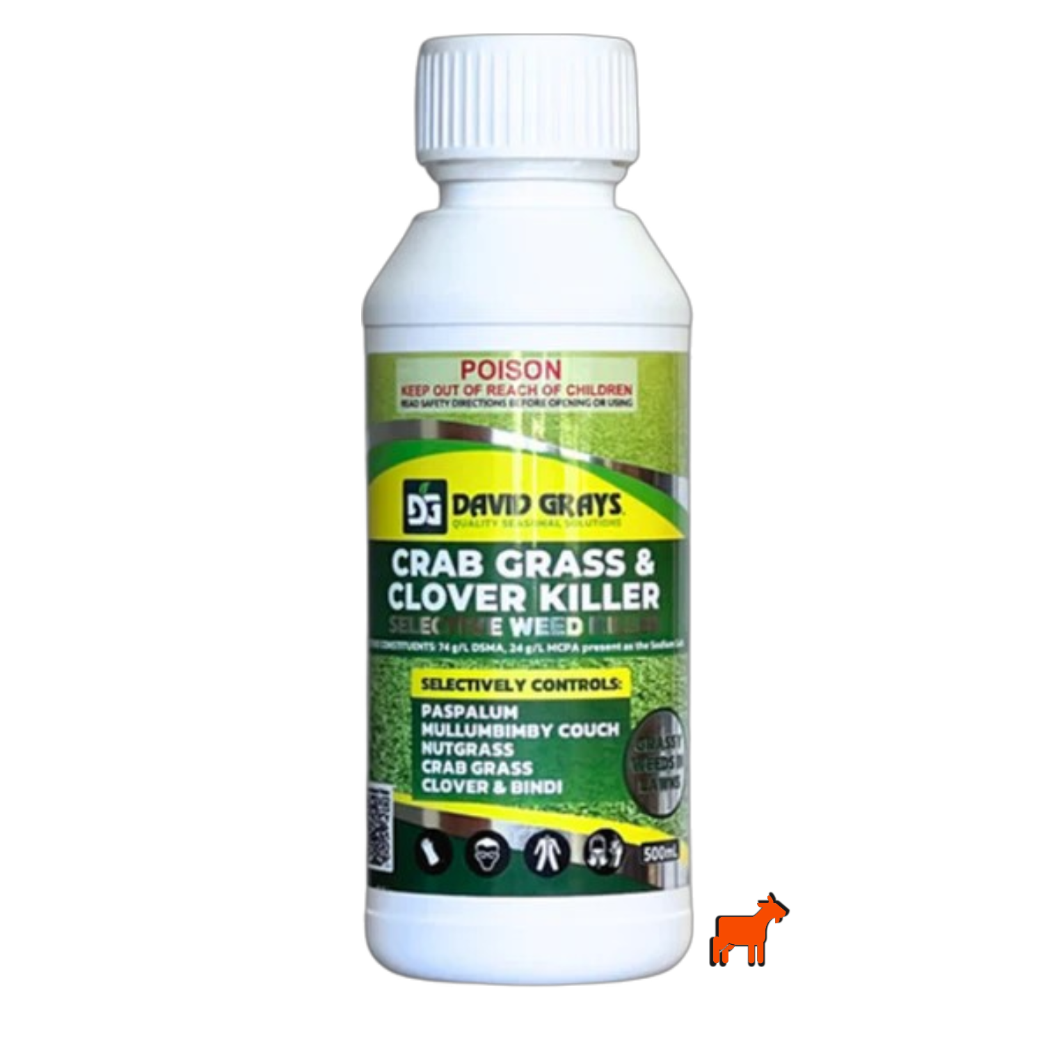 David Grays Crabgrass and Clover Killer 500ml – DSMA and MCPA selective herbicide for crabgrass, paspalum and nutgrass control