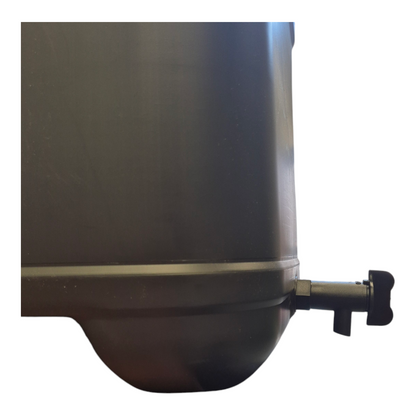 Side profile of drum dispensing tap showing lever and spout design
