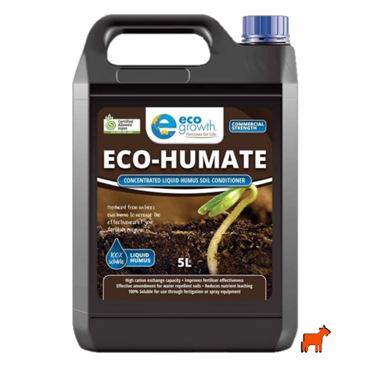 EcoGrowth Eco Humate 5L liquid humus soil conditioner – for sandy, water-repellent and clay soils