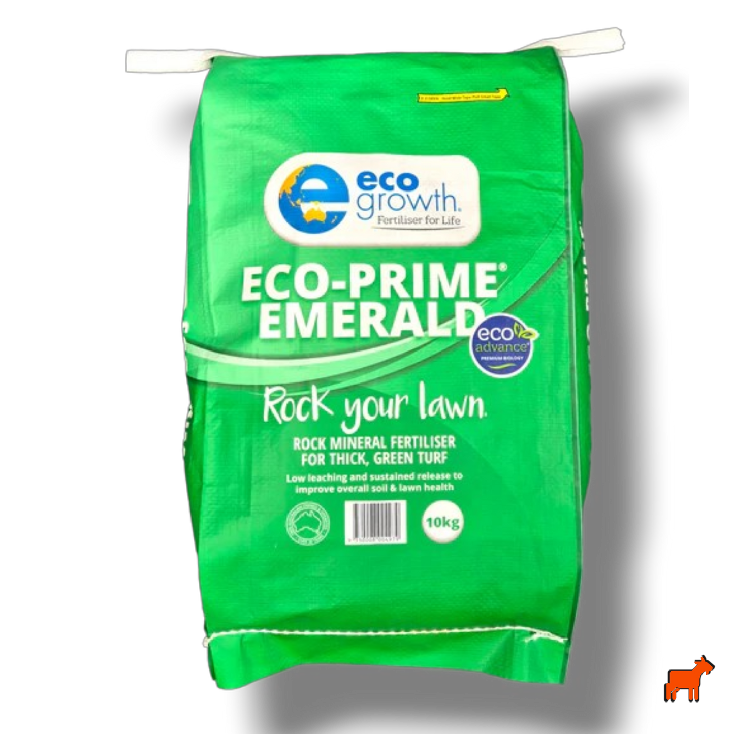 EcoGrowth Eco Prime Emerald 10kg rock mineral lawn fertiliser with Mycorrhizal fungi – biologically activated granular