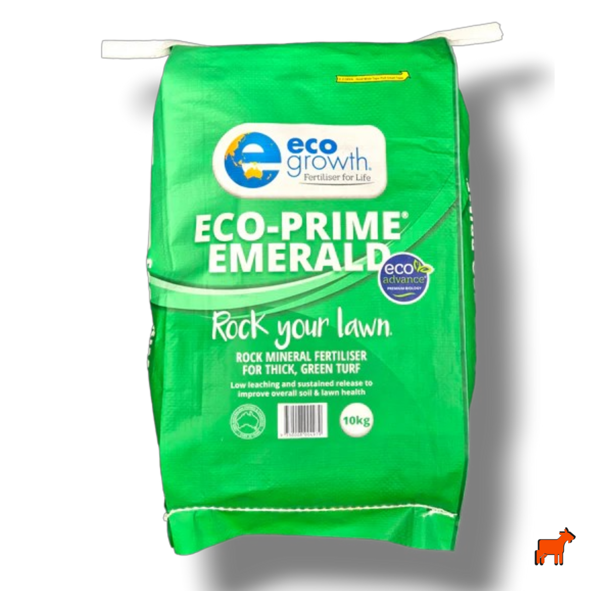 EcoGrowth Eco Prime Emerald 10kg rock mineral lawn fertiliser with Mycorrhizal fungi – biologically activated granular