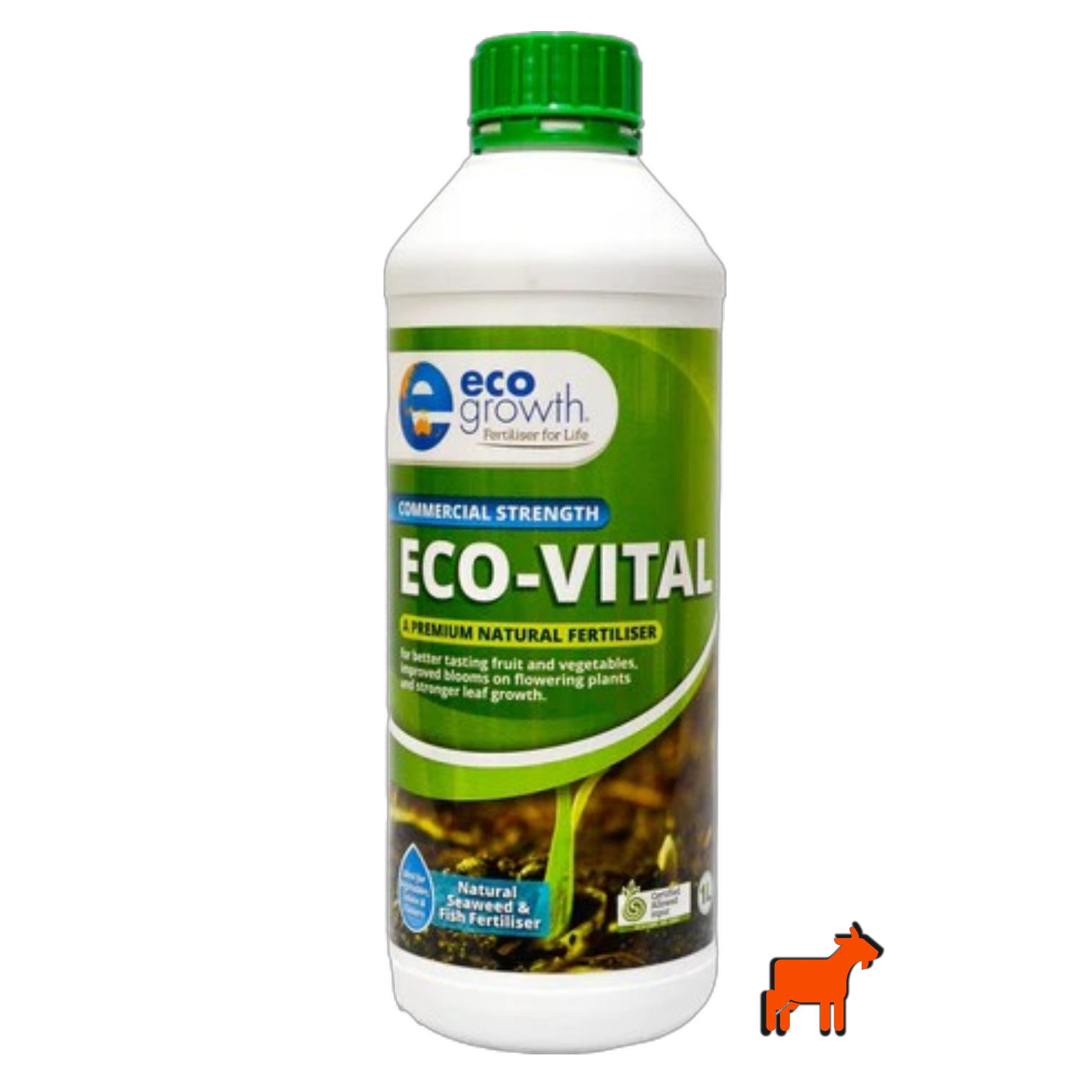 EcoGrowth Eco Vital 1L premium kelp and fish liquid fertiliser with chelated NPK for Australian lawns