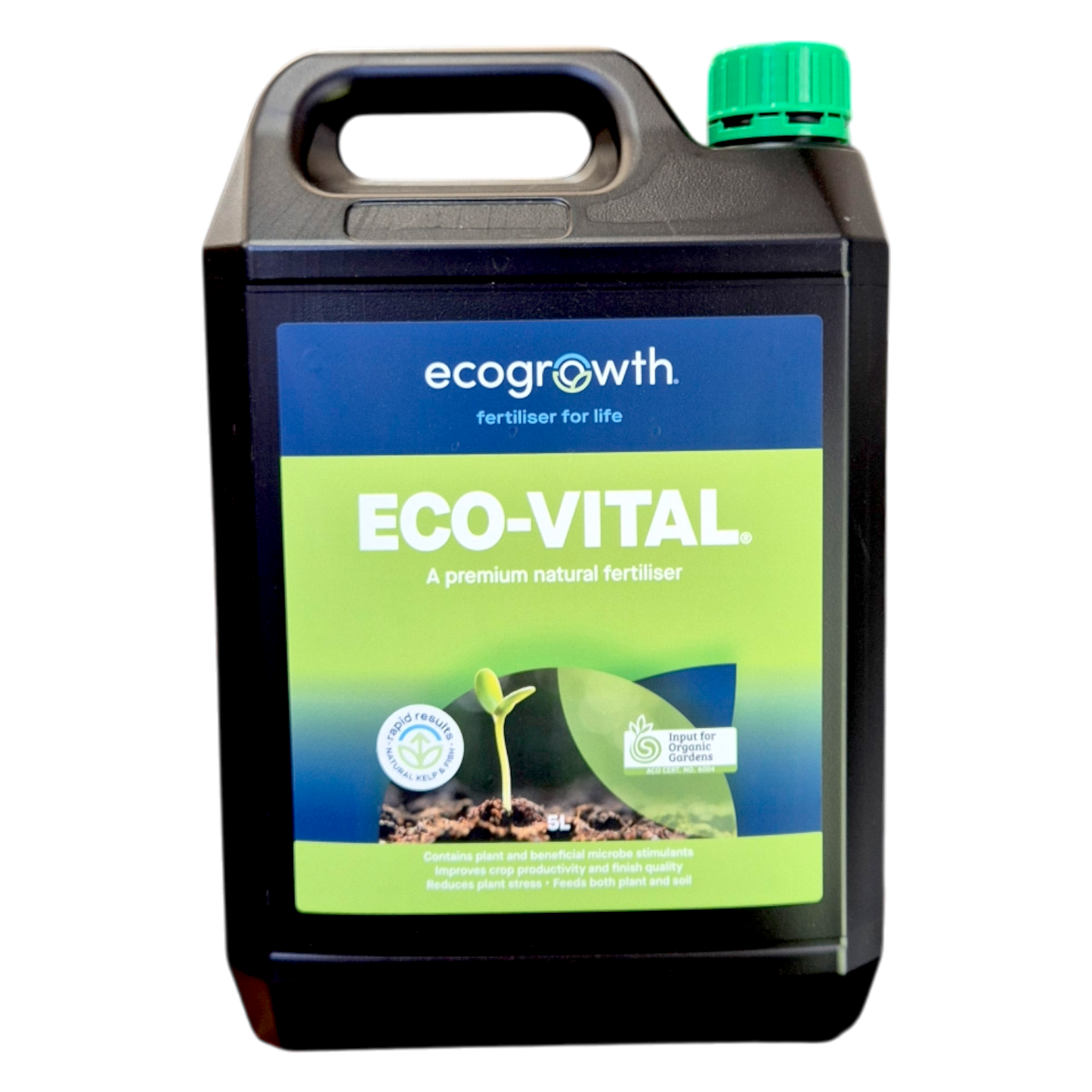 EcoGrowth Eco Vital 5L kelp and fish liquid fertiliser – 90% more nutrient efficient than standard fertilisers
