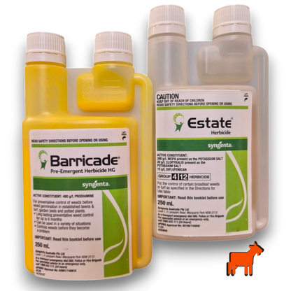 Estate and Barricade herbicide bundle for lawn weed control and prevention