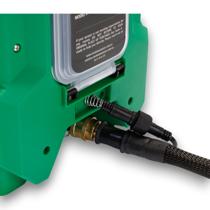 FlowZone Microburst demonstrating 10 metre spray distance in outdoor garden