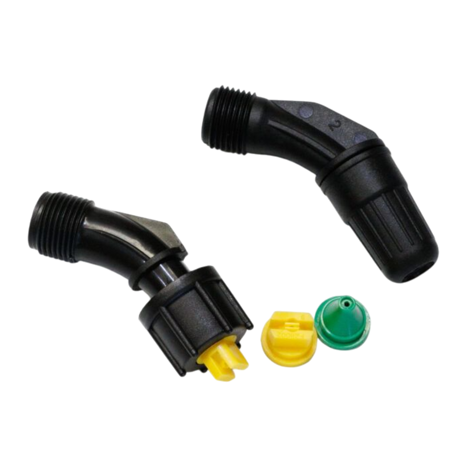 FlowZone Zephyr 3 shown with compatible 4-nozzle boom attachment for large lawn coverage