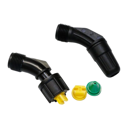 FlowZone Zephyr 3 shown with compatible 4-nozzle boom attachment for large lawn coverage