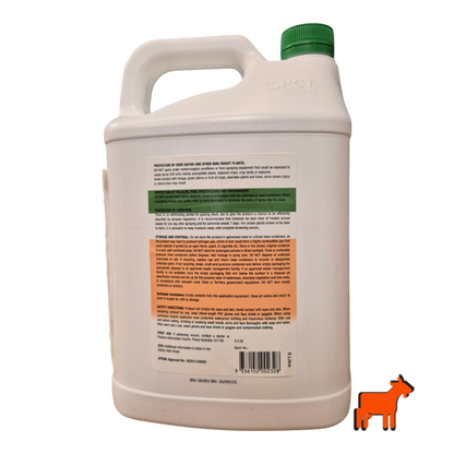 Glyphosate 360 5L back label showing application rates, mixing guide and active ingredient information