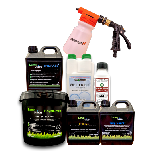 Complete spring lawn care bundle with hose-on sprayer and professional lawn treatment products