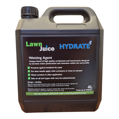 Lawn Juice Hydrate 2L concentrated wetting agent bottle for Australian lawns