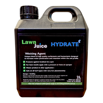 Lawn Juice Hydrate concentrated wetting agent for improved water penetration and dry spot prevention