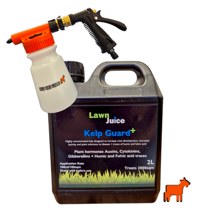 Lawn Juice Kelp Guard+ 2L with hose-on sprayer option for easy liquid kelp application