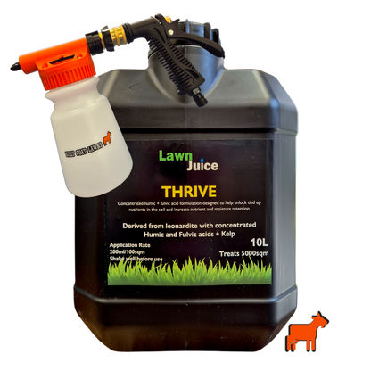 Lawn Juice Thrive 10L soil conditioner with sprayer for large lawns and commercial turf applications