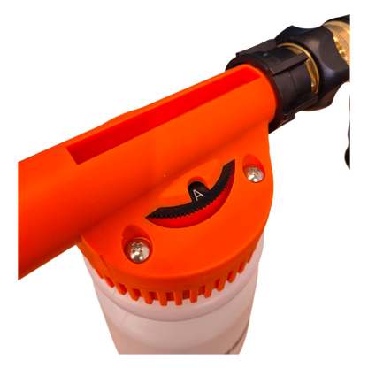 Mighty Goat Lawns 2L orange hose-on sprayer for larger lawn fertiliser applications