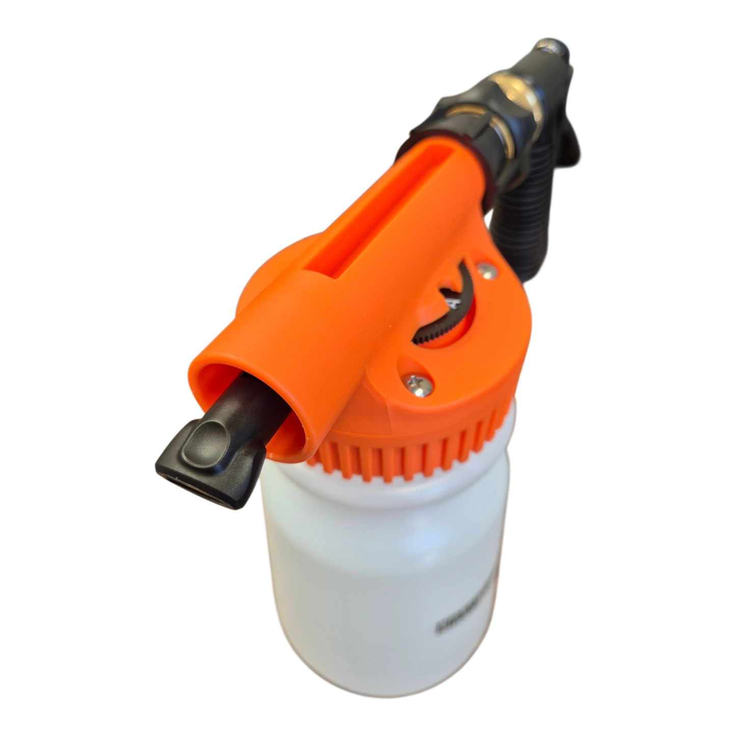 Mighty Goat Lawns hose-on sprayer being used to apply liquid fertiliser on Australian lawn