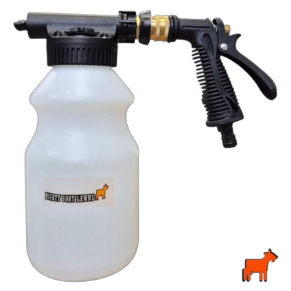 Mighty Goat Lawns hose-on sprayer 1L and 2L product range in black