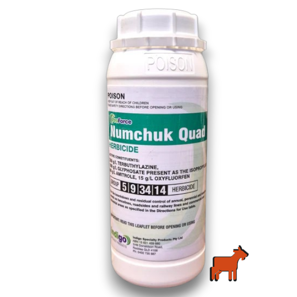 Numchuk Quad 4-active non-selective herbicide for fence lines, roadsides and industrial weed control – up to 12 months residual