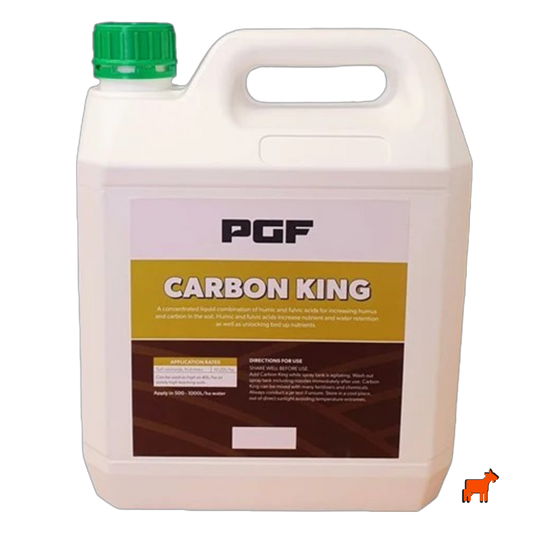 PGF Carbon King concentrated liquid humic and fulvic acid – for increasing soil carbon and nutrient retention in Australian lawns