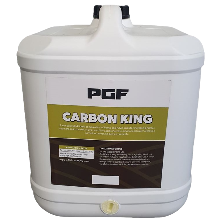 PGF Carbon King 20L concentrated liquid humic and fulvic acid soil amendment for large areas