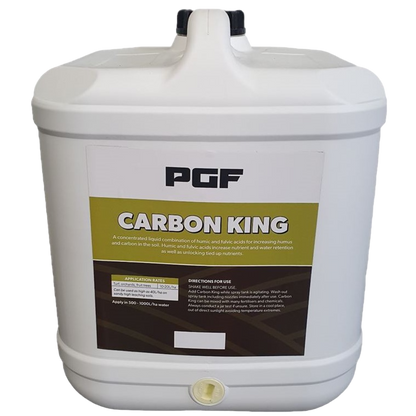 PGF Carbon King 20L concentrated liquid humic and fulvic acid soil amendment for large areas