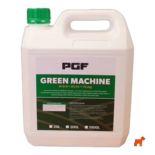 PGF Green Machine 4L liquid iron and nitrogen fertiliser – 14%N, 6%Fe for deep green lawn colour