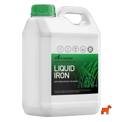 Plant Doctor Liquid Iron 1L front product shot – 7%Fe liquid iron fertiliser with fulvic acid for deep green lawn colour