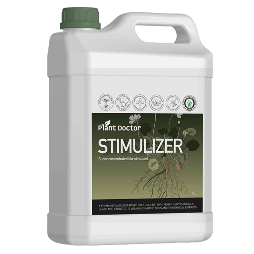 Plant Doctor Stimulizer 4L super concentrate fulvic acid biostimulant – 75+ minerals, 13 vitamins and 18 amino acids for lawns and gardens