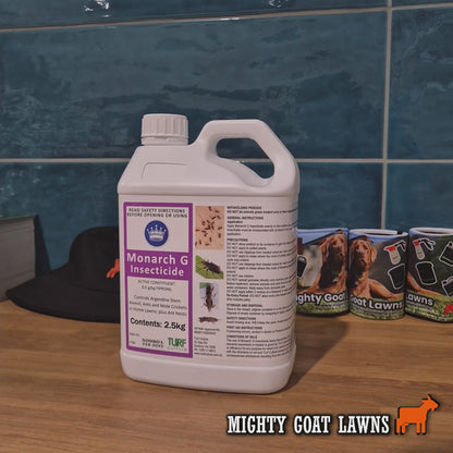 Monarch G Fipronil insecticide application video – how to apply granular insecticide for mole cricket and ant control