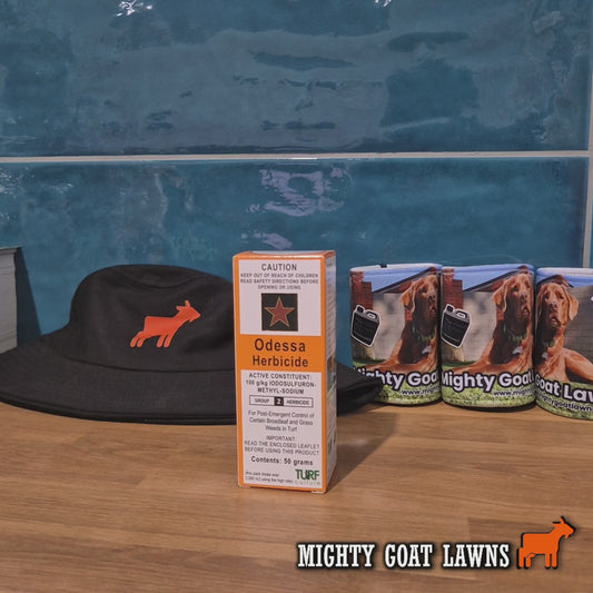 Odessa herbicide Mighty Goat Lawns